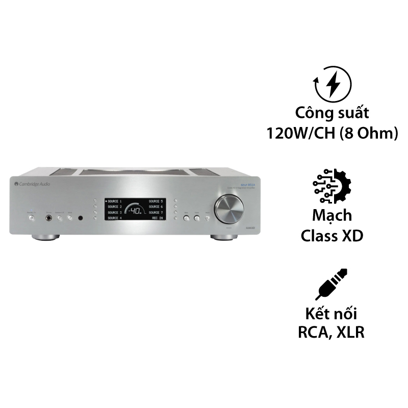 Amply Cambridge  Audio Azur 851A, 2 Kênh, 120W/CH (8Ohms)