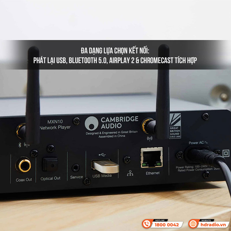 DAC Cambridge Audio MXN10, Network Player, ESS Sabre ES9033Q, Bluetooth, Optical, Wifi, USB, RCA-5