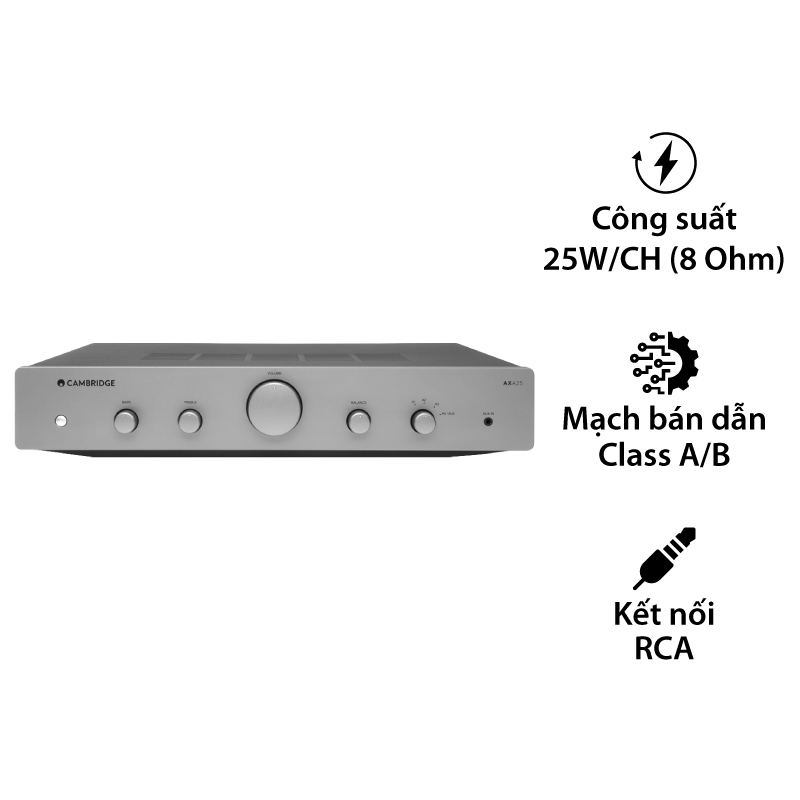 Amply Cambridge Audio AXA25, 2 Kênh, 25W/CH (8 Ohm)