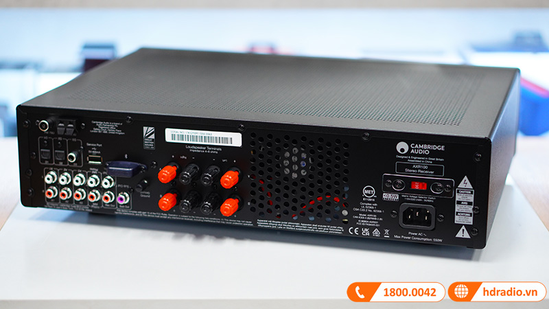 Amply Cambridge Audio AXR100 kết nối có dây đa dạng 