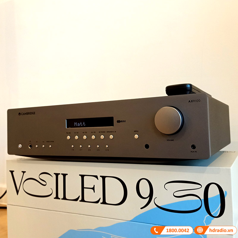 Amply Cambridge Audio AXR100, 2 Kênh, 100W/CH (8 Ohm), Bluetooth-5