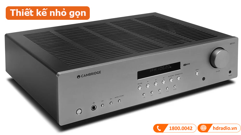 Amply Cambridge Audio AXR85 thiết kế nhỏ gọn 
