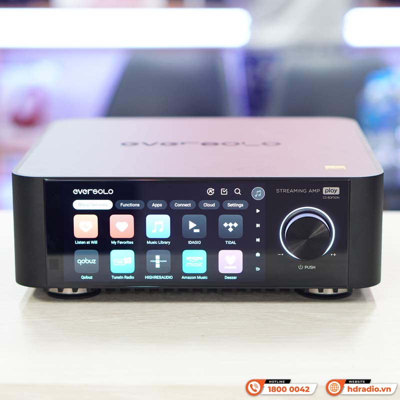 Amply Eversolo Play CD Edition, 2 kênh, 60W ở 8ohm và 110W ở 4ohm, Music Streamer, DAC, Bluetooth 5.3, HDMI ARC, Optical, Coaxial-2