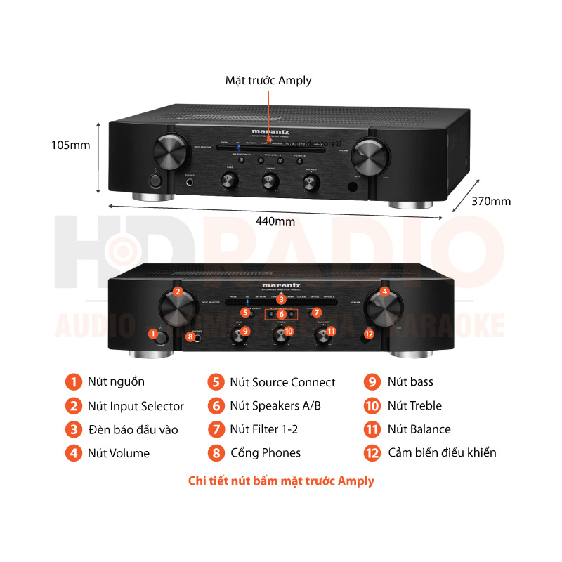 Chú thích amply Marantz PM6007