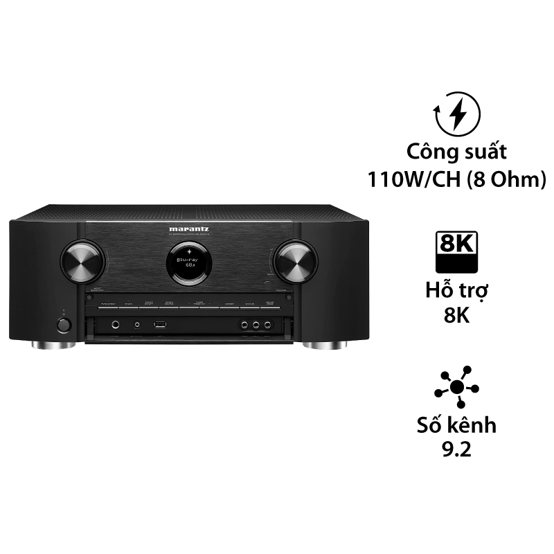 Amply Marantz SR6015, 8K, 9.2 Kênh, 110W/CH, Bluetooth