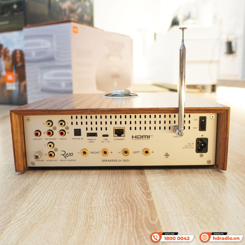 Amply Ruark R610, 2 × 75W/kênh Class-D, Wi-Fi, Bluetooth 5.1, HDMI ARC/eARC, AirPlay, Google Cast-6