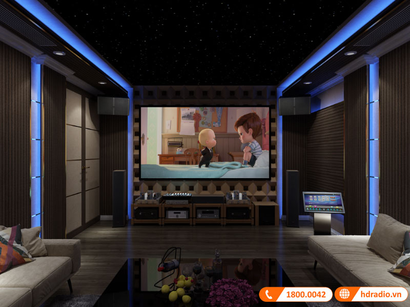 Thiết kết phòng chiếu phim gia đình anh Thắng Vinhomes Reverside