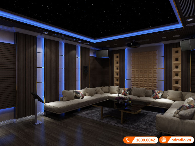 Thiết kết phòng chiếu phim gia đình anh Thắng Vinhomes Reverside