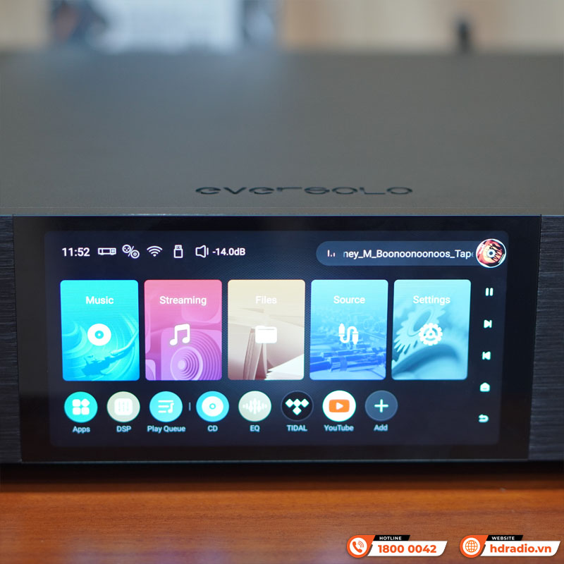 Music server Eversolo DMP-A8, Pre Amp, DAC AK4499EX và AK4191EQ, Network streamer, Bluetooth, 4GDDR4 kết hợp 64GeMMC-13