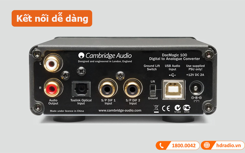 DAC + Headamp Cambridge Audio DacMagic 100 kết nối dễ dàng 