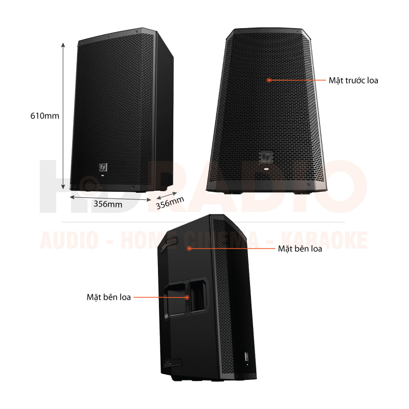 Loa Electro voice ZLX12BT, Bass 30cm, công suất 250W, Bluetooth, AUX, XLR, Mixer 2 kênh-2