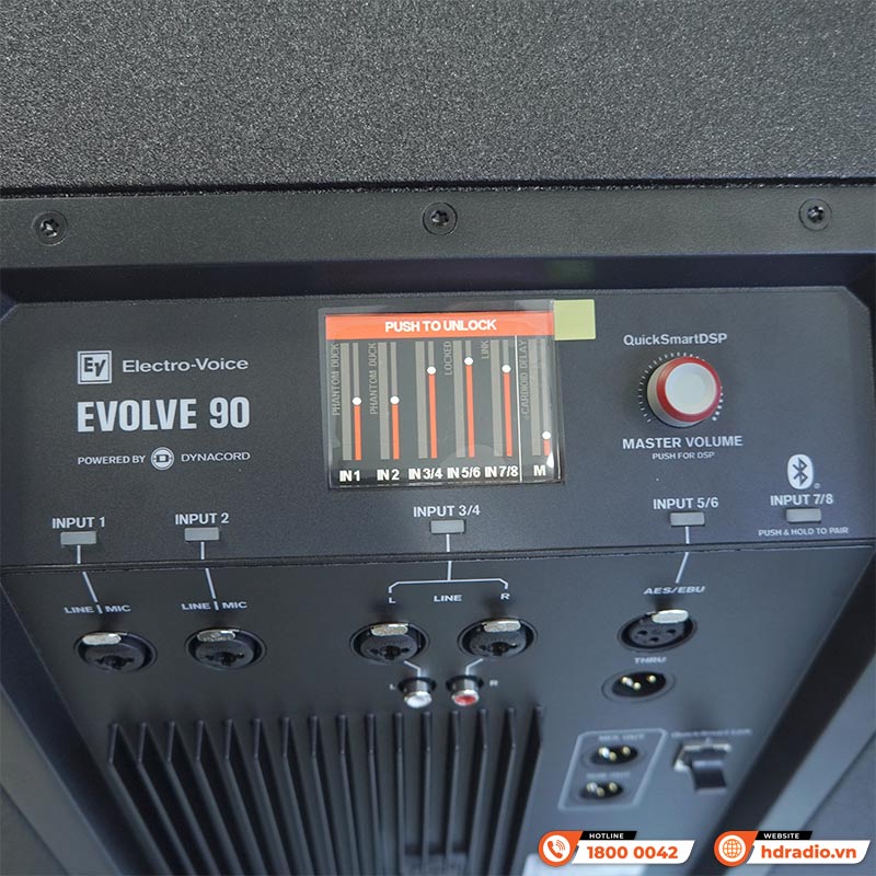 Loa Electro voice Evolve 90, Công suất 2000W (28 Hz - 20 kHz) SPL 134 dB, XLR, RCA, Bluetooth, APP Electro-Voice QuickSmart Mobile-10