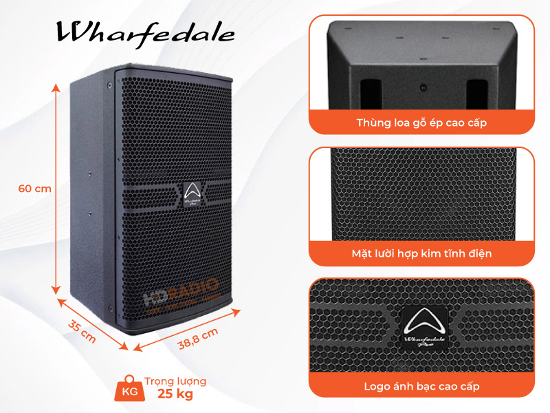 Loa Wharfedale Anglo E12 Kích thước