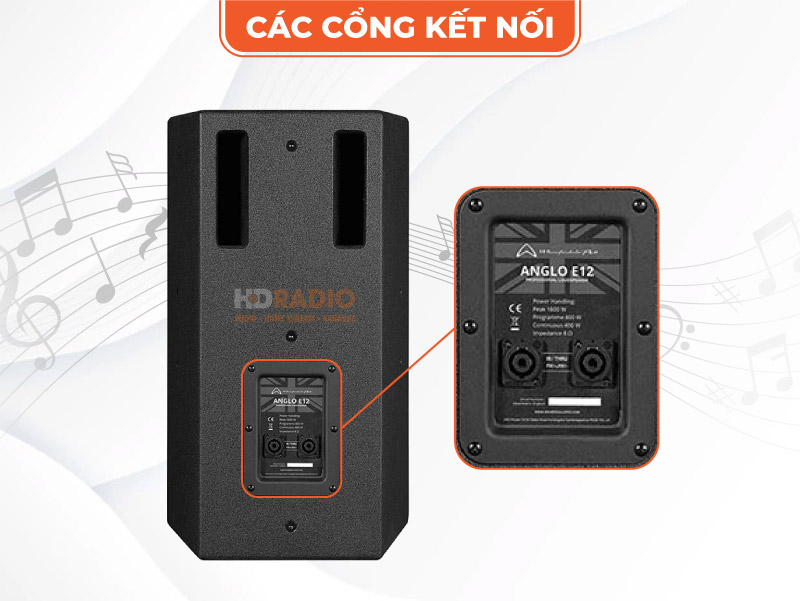 Loa Wharfedale Anglo E12 kết nối cổng sau