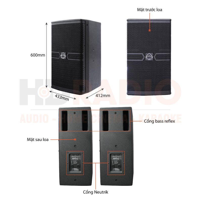 Loa Wharfedale ANGLO X12A, Bass 30cm, Công Suất 400W, Từ Neo-4