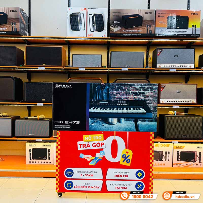 Đàn Organ Yamaha PSR E473, 61 phím, 820 âm sắc, 64 âm Polyphony, AWM Stereo-4