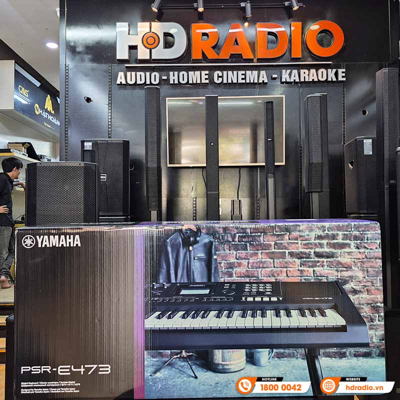 Đàn Organ Yamaha PSR E473, 61 phím, 820 âm sắc, 64 âm Polyphony, AWM Stereo-6