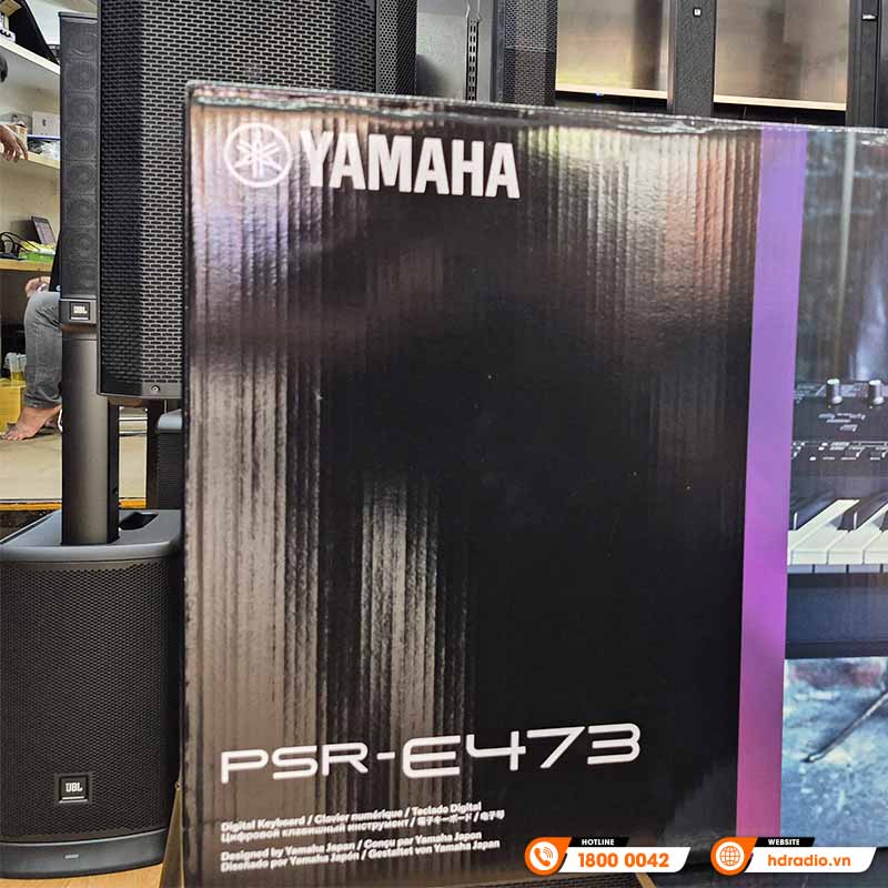 Đàn Organ Yamaha PSR E473, 61 phím, 820 âm sắc, 64 âm Polyphony, AWM Stereo-8