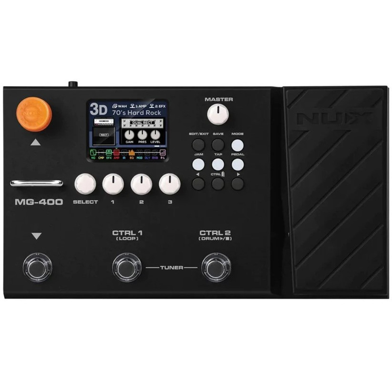 Phơ Guitar Nux MG-400, 10 khối tín hiệu độc lập, độ phân giải IR 512 mẫu, AUX IN, USB