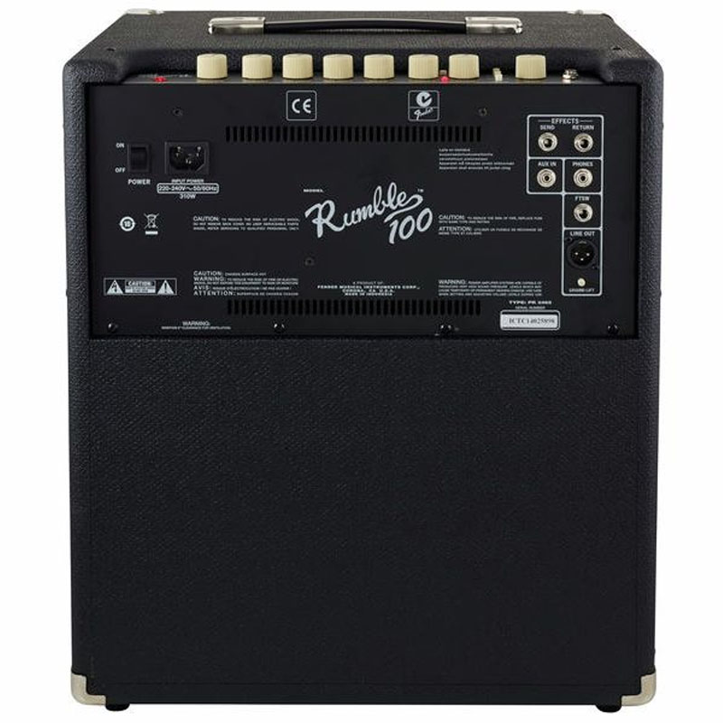 Amply Fender Rumble 100, 1 Kênh, Bass 30cm, 100W, XLR, AUX In, Phone Out-3