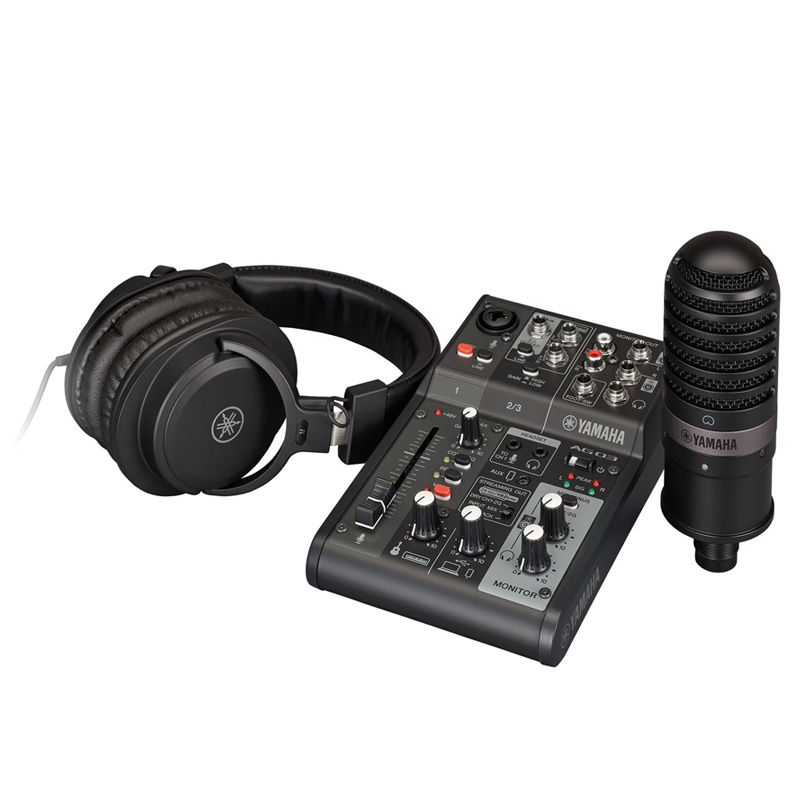 Combo âm thanh livestream Yamaha AG03MK2 LSPK, (Yamaha AG03MK2, Yamaha YCM01, YH-MT1, Cáp micro XLR)
