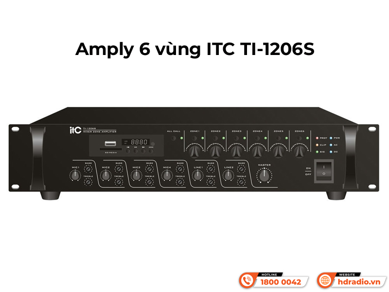 Amply 6 vùng ITC TI-1206S