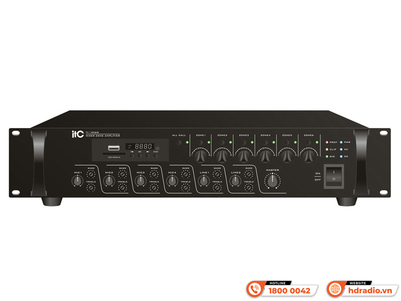 Amply 6 vùng ITC TI-1206S