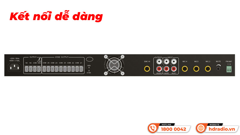 Kết nối Amply 5 vùng ITC TI-120DTB