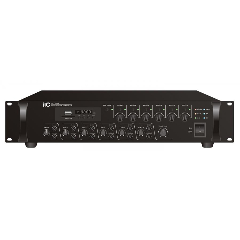 Amply 6 vùng ITC TI-2406S (240W, MP3, Bluetooth)