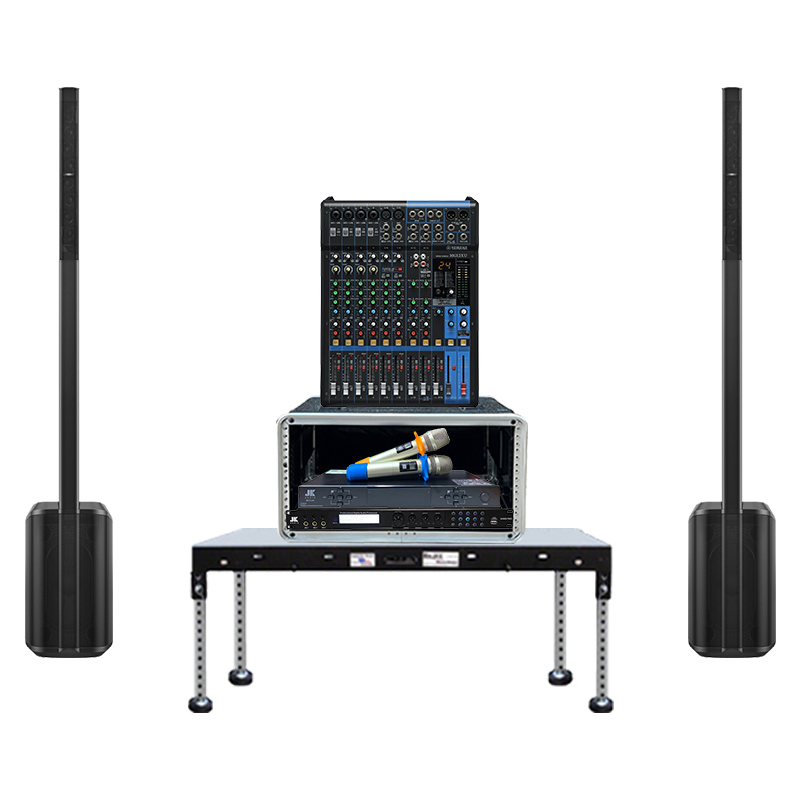 Dàn âm thanh sân khấu biểu diễn Column Array SK14 (Bose L1 Pro 8, Yamaha MG12XU, JKAudio B5 Plus, X3000 Pro, Tủ Rack ABS 4U)