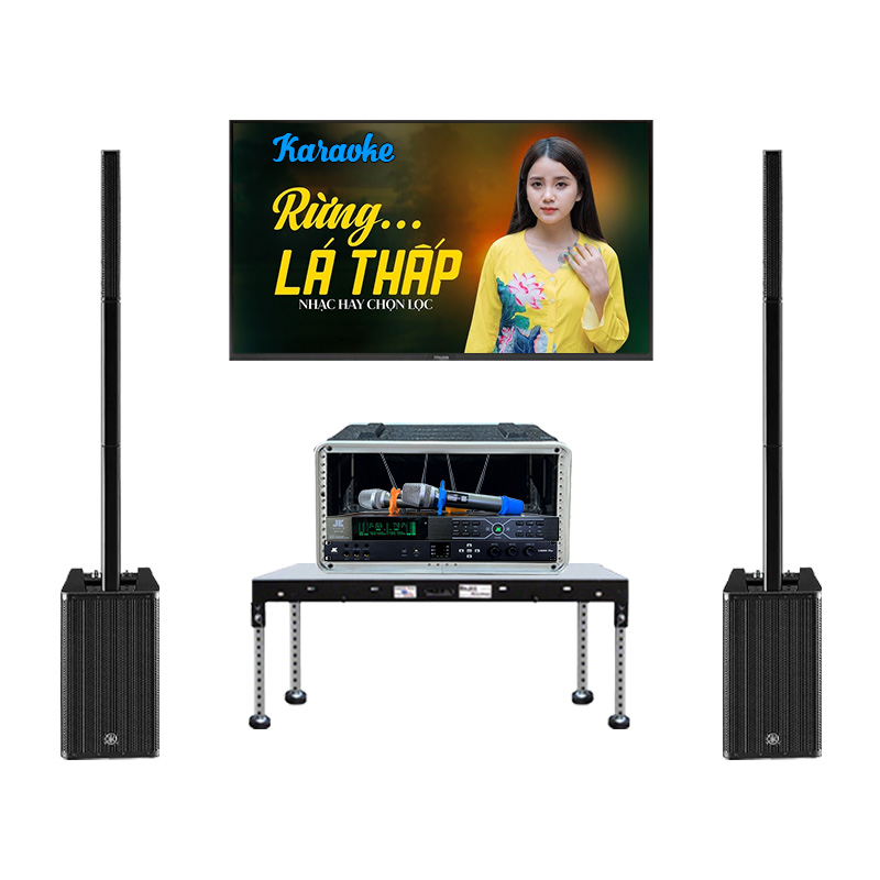 Dàn karaoke Column Array SK19 (Yamaha Stagepas 1K, JKaudio X6000 Plus, B3 Plus, Tủ Rack ABS 4U)