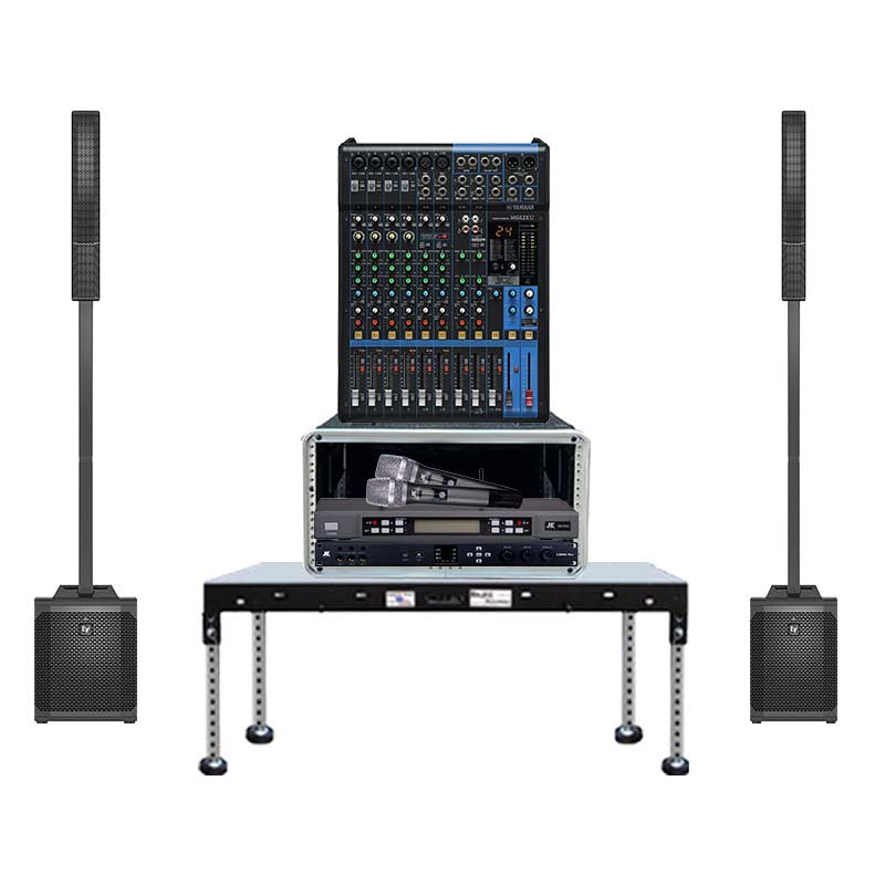 Dàn âm thanh biểu diễn hát karaoke Column Array SK23 (Electro-Voice Evolve 30M, Yamaha MG12XU, JKaudio X6000 Plus, B5 Pro, Tủ Rack ABS 4U)