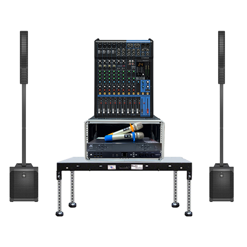 Dàn âm thanh biểu diễn hát karaoke Column Array SK23 (Electro-Voice Evolve 30M, Yamaha MG12XU, JKaudio X6000 Plus, B5 Plus, Tủ Rack ABS 4U)
