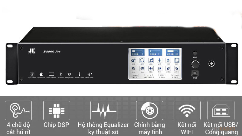 Dàn âm thanh sân khấu biểu diễn Column Array SK24-vang số JKAudio X9000 Pro