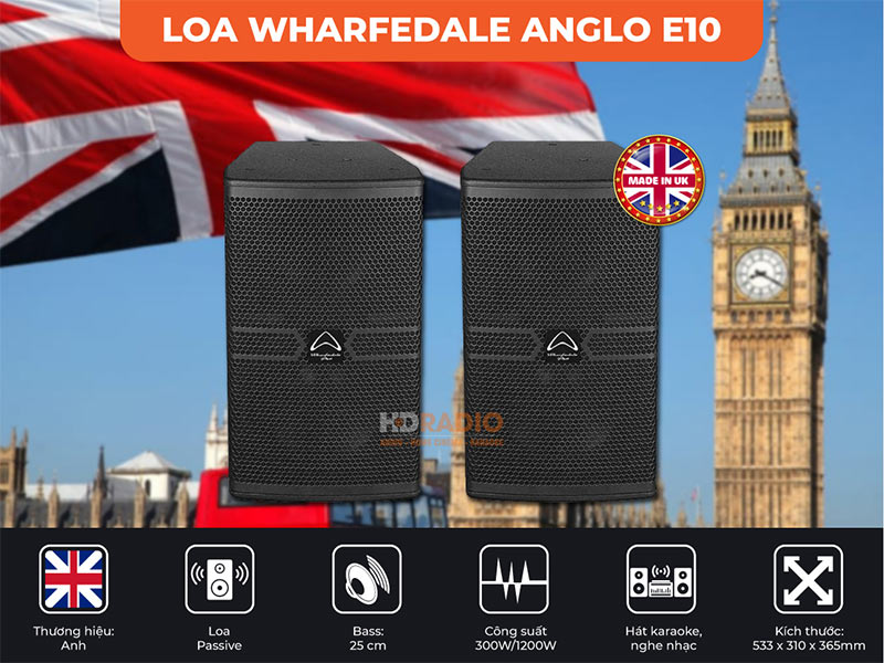 Dàn âm thanh sân khấu biểu diễn PUB-LOUNGE SK07-loa Wharfedale ANGLO E10