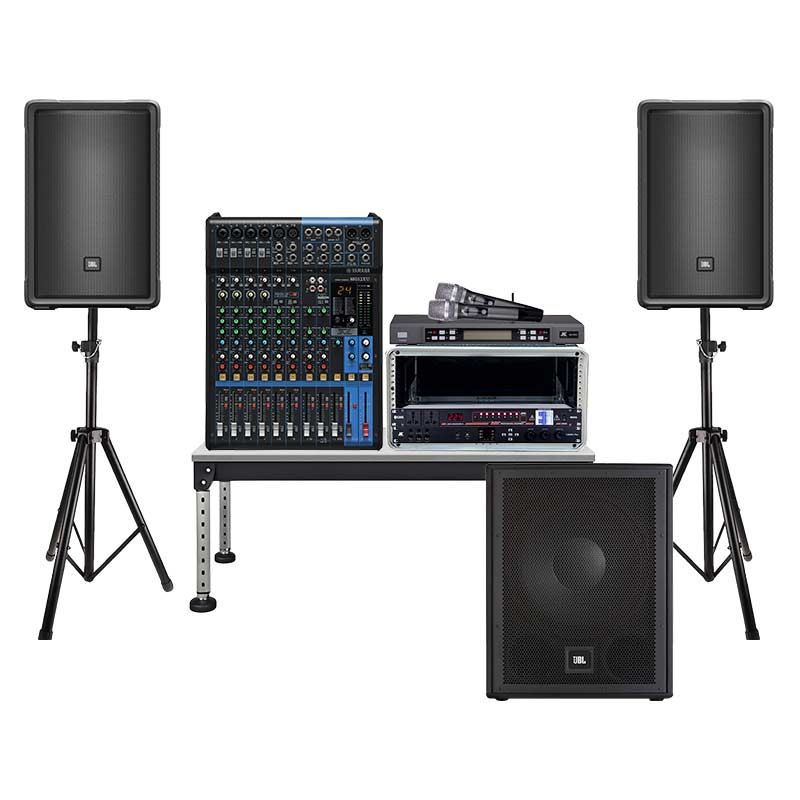 Dàn âm thanh sân khấu biểu diễn SK30 (JBL IRX 112BT, JBL IRX115S, Yamaha MG12 XU, X6000plus, Chân loa sân khấu, KIWI S803A, JKAudio B5 Pro, Tủ Rack 4U)