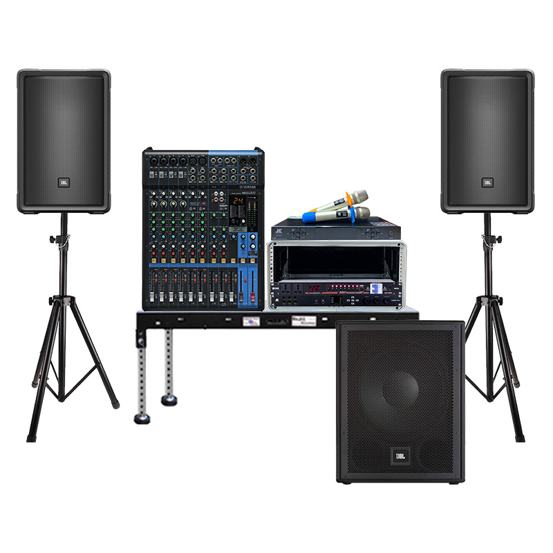 Dàn âm thanh sân khấu biểu diễn SK30 (JBL IRX 112BT, JBL IRX115S, Yamaha MG12 XU, X6000plus, Chân loa sân khấu, KIWI S803A, JKAudio B5plus, Tủ Rack 4U)