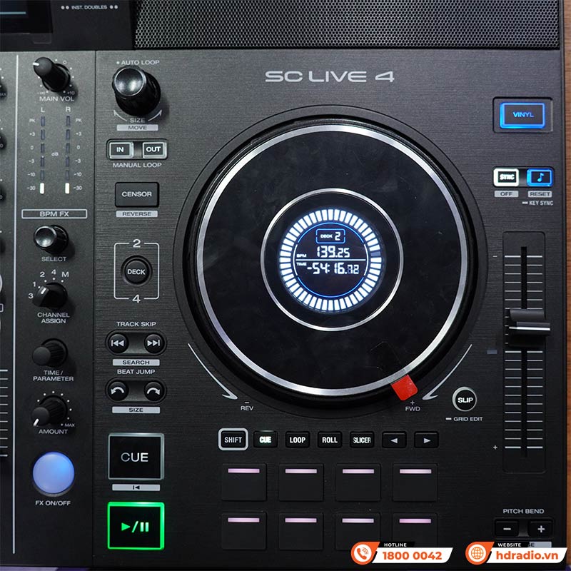 Bàn DJ Denon SC Live 4, USB độc lập, có loa, Engine, Serato Dj, 4 kênh, 5.8kg, WiFi, Bluetooth, Mới-3