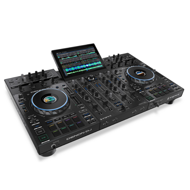 Bàn DJ Denon Prime 4+ (Plus) USB độc lập, Serato DJ, Virtual DJ, màn cảm ứng, 9.6kg, trắng, đen, Mới-1