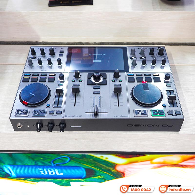 Bàn DJ Denon Prime Go+ (plus) pin 5h, USB độc lập, Engine DJ, Serato, Virtual DJ, Wifi, 3.68kg, Mới-1