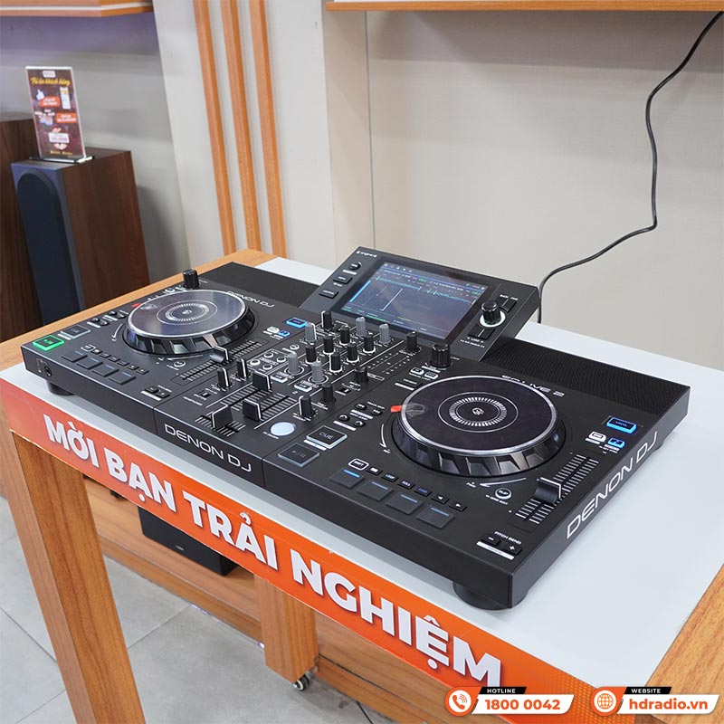 Bàn DJ Denon SC Live 2, có loa, USB độc lập, WiFi, 2 kênh, thẻ SD, Serato DJ, 4.6kg, Mới-2
