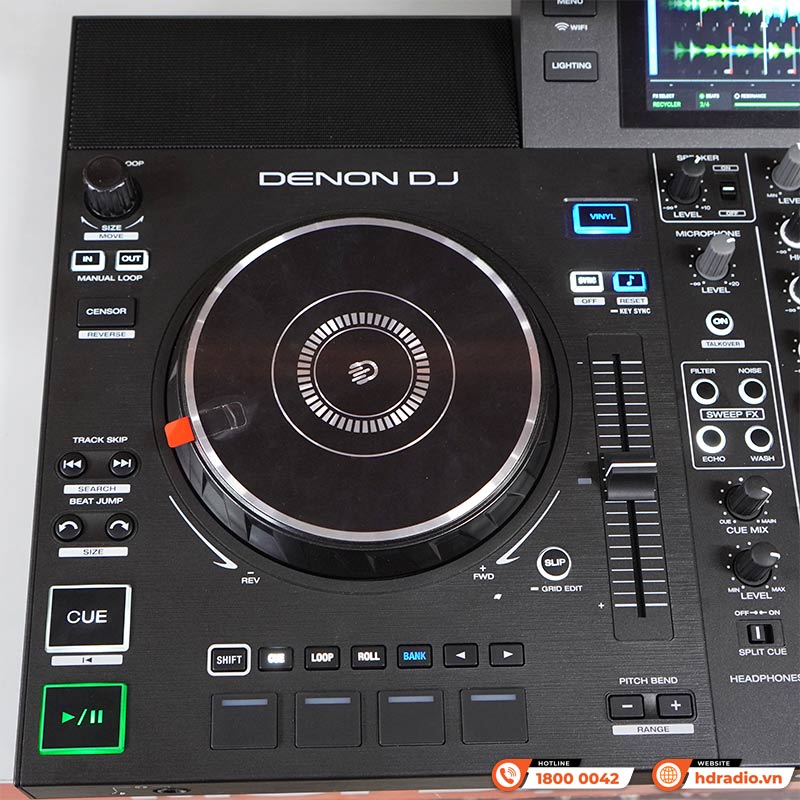Bàn DJ Denon SC Live 2, có loa, USB độc lập, WiFi, 2 kênh, thẻ SD, Serato DJ, 4.6kg, Mới-3