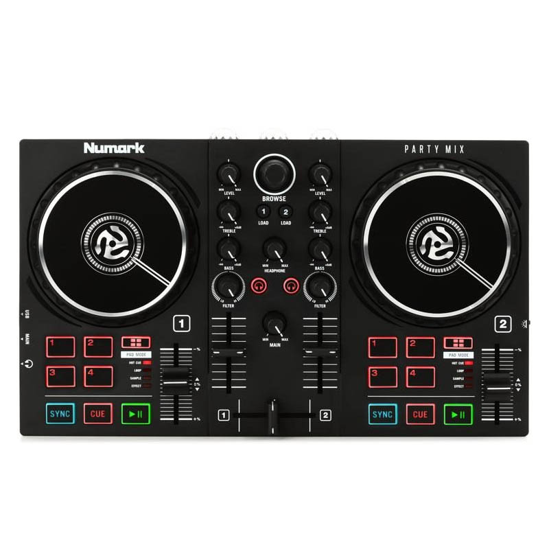 Bàn DJ Numark Party Mix II, Kết nối máy tính, 2 kênh, Serato DJ, có đèn LED, 0.95kg, Mới