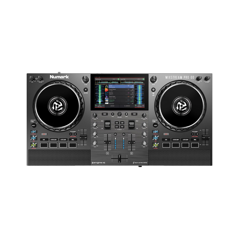 Bàn DJ Numark Mixstream Pro Go, Có loa, pin 5.5h, USB, màn cảm ứng, WiFi, Bluetooth, 3.7kg, Mới