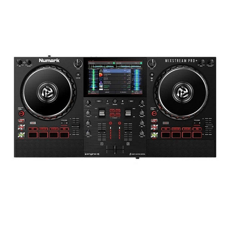 Bàn DJ Numark Mixstream Pro +, USB độc lập, 2 kênh, có loa, Wifi, Bluetooth, máy tính, 3.68kg, Mới