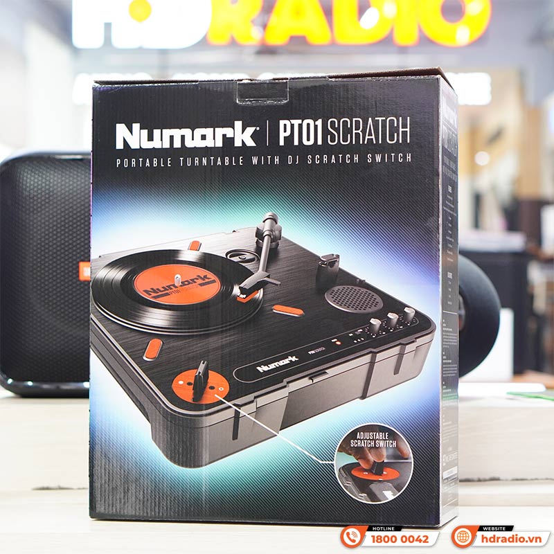 Bàn DJ Numark PT01 Scratch, đọc đĩa than, có pin, mới-1