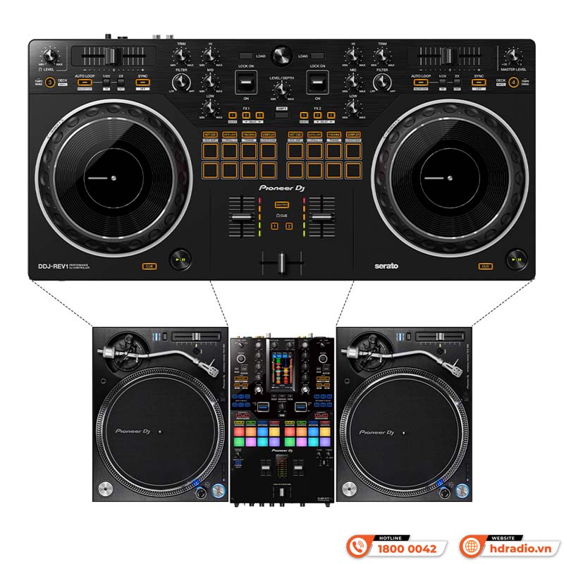 Bàn DJ Pioneer DDJ-REV1, 2 kênh, Serato DJ Lite-5