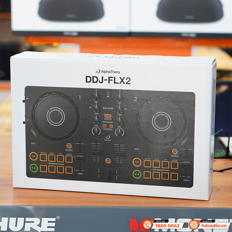 Bàn DJ AlphaTheta DDJ-FLX2, 2 Kênh, Kết Nối Điện Thoại, Máy Tính, Bluetooth, Trọng Lượng Chỉ 1.2kg-1