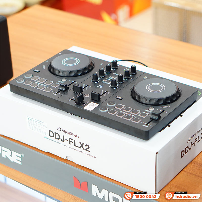 Bàn DJ AlphaTheta DDJ-FLX2, 2 Kênh, Kết Nối Điện Thoại, Máy Tính, Bluetooth, Trọng Lượng Chỉ 1.2kg-3
