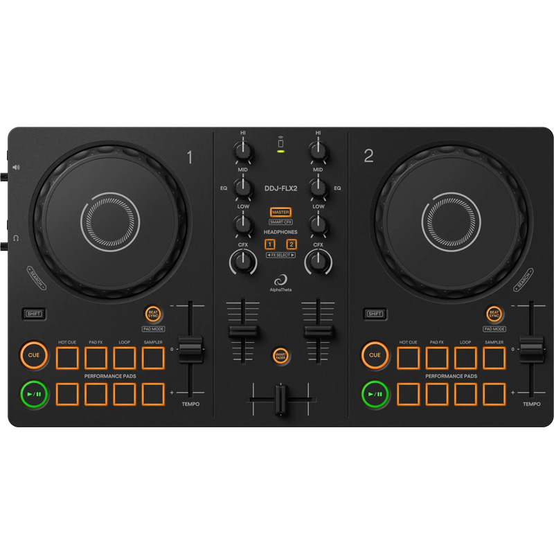 Bàn DJ AlphaTheta DDJ-FLX2, 2 Kênh, Kết Nối Điện Thoại, Máy Tính, Bluetooth, Trọng Lượng Chỉ 1.2kg